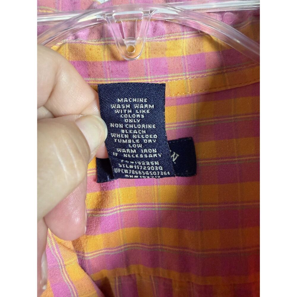 U.S. Polo Assn Men Plaid Short Sleeve Button Down Shirt Orange Pink XXL - Picture 7 of 10